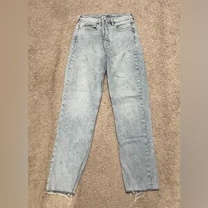 Old Navy Light Blue Extra High-Rise Sky-Hi Straight Jeans